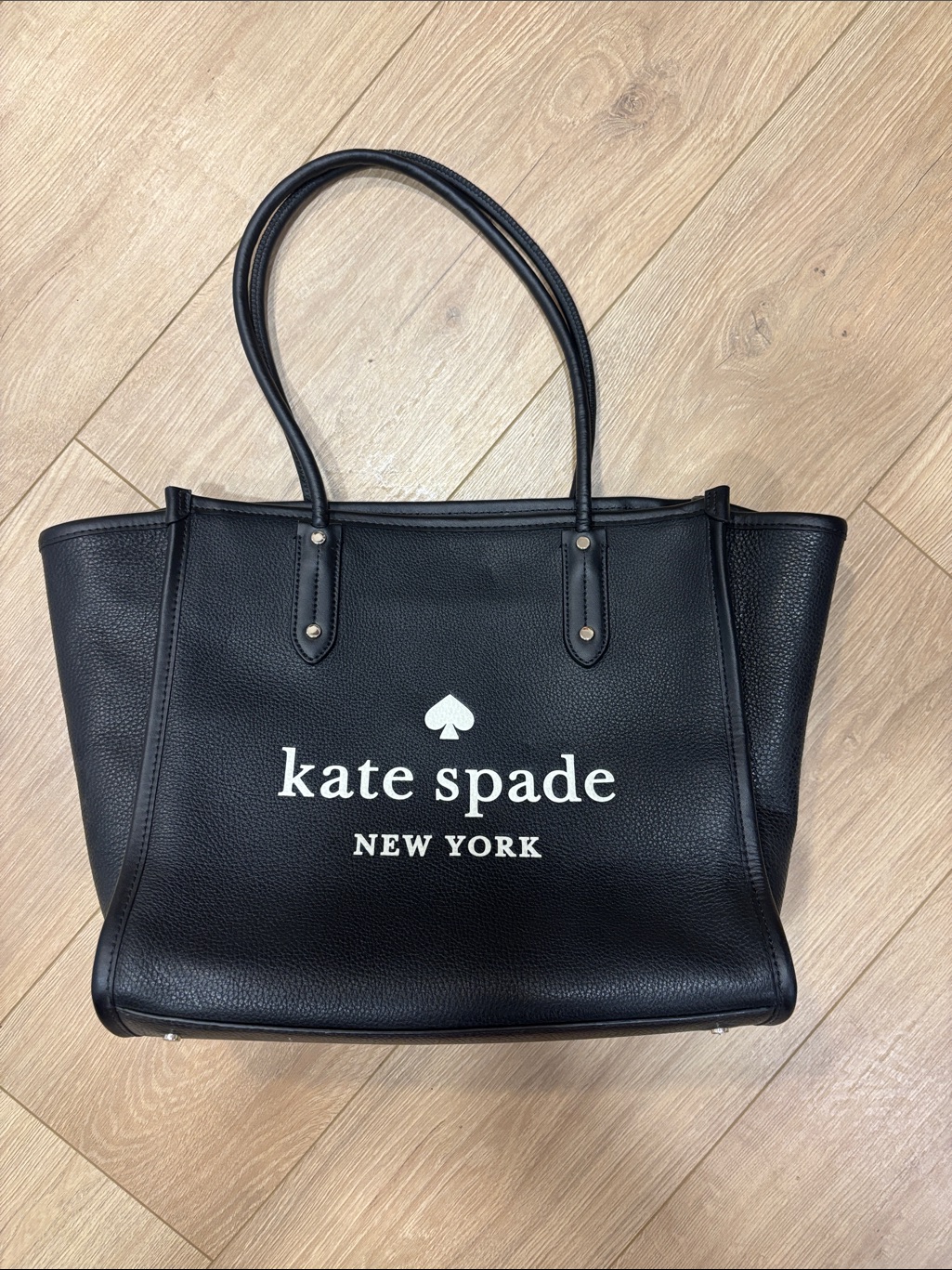 Kate Spade New York Ella Large Tote Bag In Black Pebbled Leather
